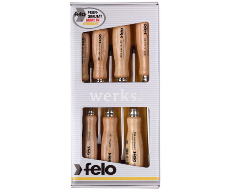 Набор ударных отверток с деревянной рукояткой Felo SL PH PZ 7 предметов 33597198