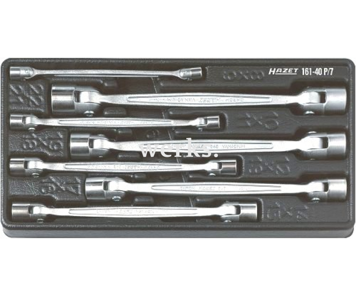 Набор двусторонних шарнирных торцовых ключей Hazet 161-40P/7 7 штук