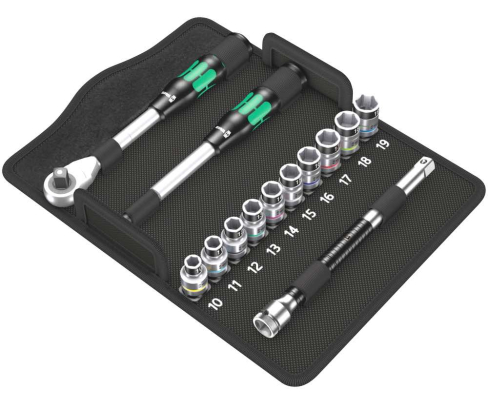 8006 SC 1 Zyklop Hybrid - набор с трещоткой, привод 1/2 Wera WE-004090 13 предметов