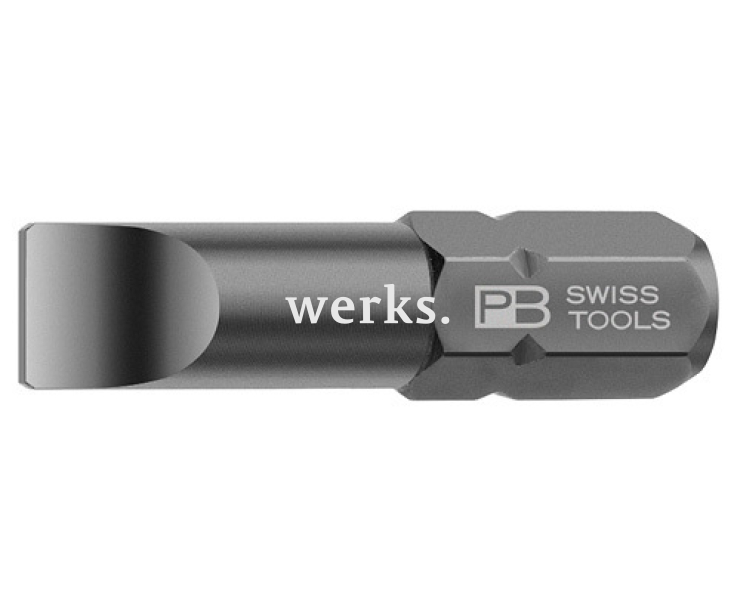 Бита шлицевая PrecisionBits C6,3 с внешним шестигранником 1/4 PB Swiss Tools PB C6.135/3 0.8 x 5.5