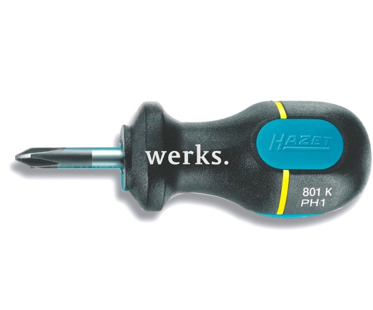 Отвертка крестовая короткая Phillips PH2х25 ULTRA Hazet 801K-PH2