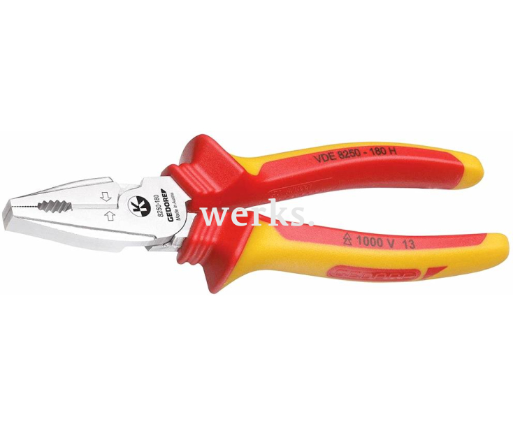 Пассатижи VDE 8250-180 H силовые комбинированные 180 мм Gedore 1550950