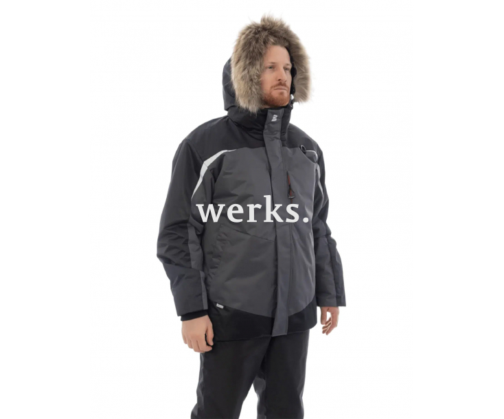 Зимняя рабочая куртка Brodeks KW 231 серый/черный с опушкой (L)
