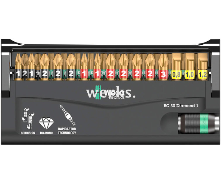 Набор насадок SL PH PZ TORX Bit-Check 30 Diamond 1 Wera WE-057431 30 пр.