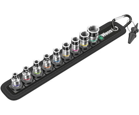 Набор торцовых головок Zyklop 1/4" Belt A 1 на матерчатом поясе Wera WE-003880 9 шт.