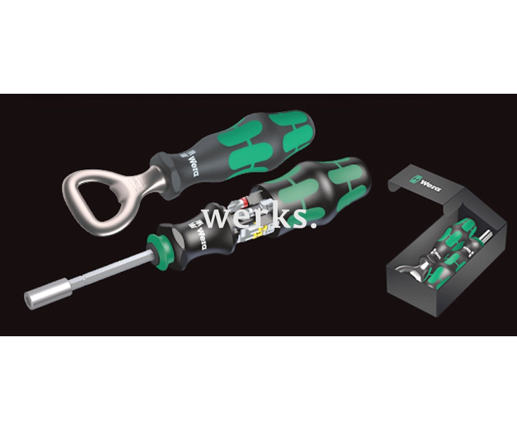 Kraftform Kompakt 28 Набор насадок (SL, PH, PZ) с открывалкой, Wera WE-136504