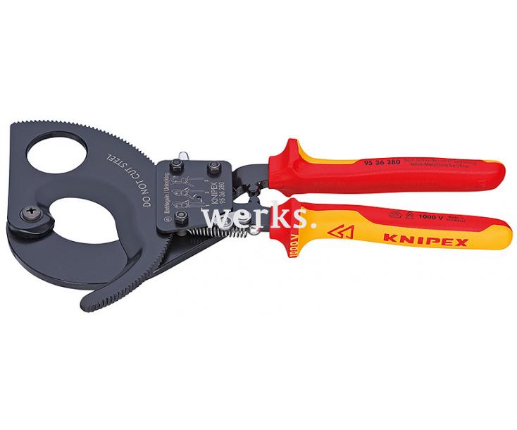 Ножницы для резки кабелей по принципу трещотки VDE Knipex KN-9536280