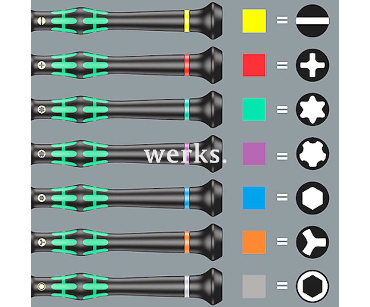 Набор отверток SL PH HEX Nut TORX-Plus PL Microstix для электронщиков Kraftform Micro 12 Electronics 1 Wera WE-073677