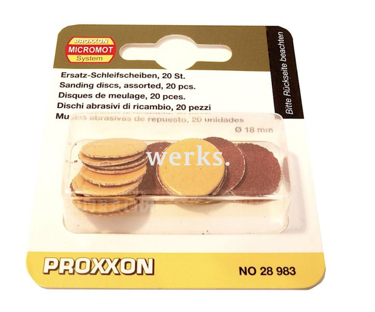 Диски шлифовальные Ø 18 мм К120/K150 Proxxon 28983 20 шт.