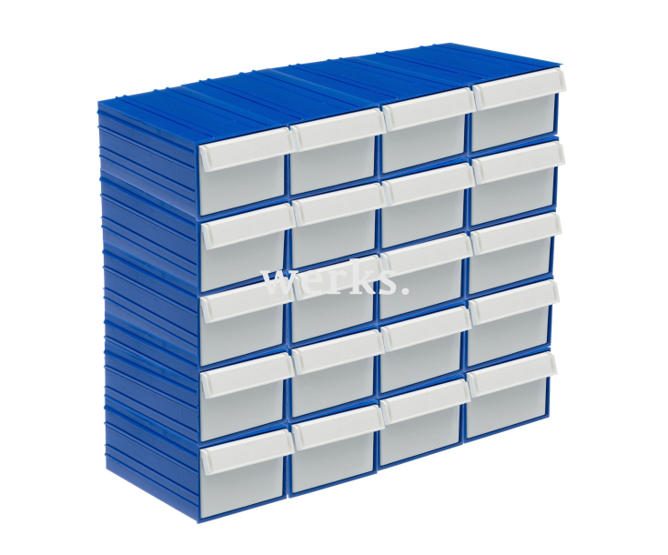 Пластиковый короб Стелла-техник C-2-К20-синий-белый , 140х250х100мм, комплект 20 штук