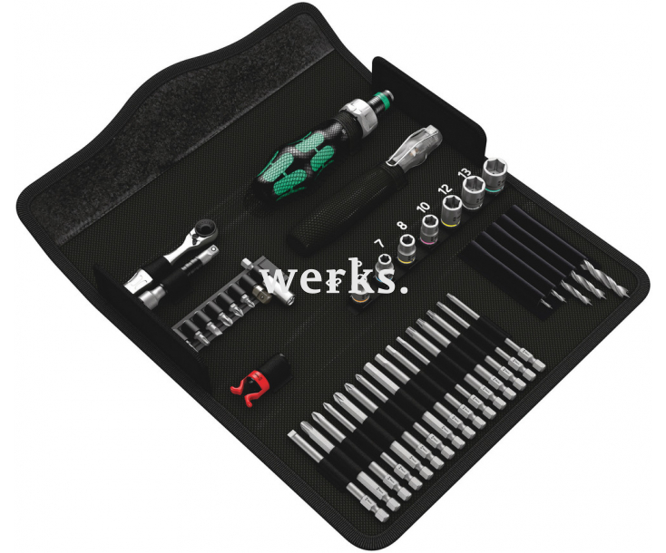 Kraftform Kompakt H 1 для работ по дереву Сумка с насадками (SL, PH,PZ,TX, TX BO, HEX) Wera, WE-135939