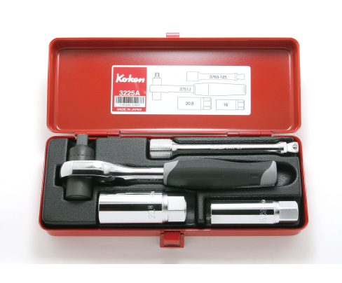 Ko-ken 3225A - Набор головок для свечей накаливания с трещоткой (4 шт.)