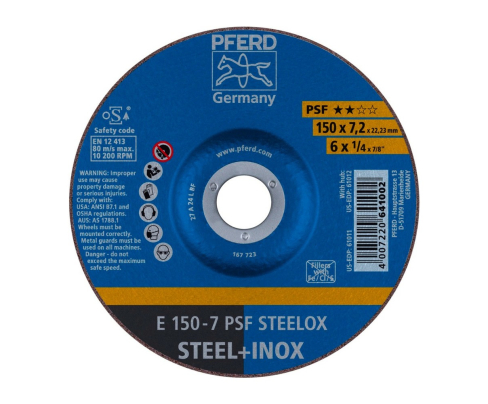 Круг шлифовальный Pferd E 150 - 7 PSF STEELOX