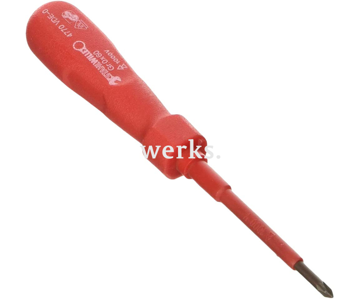 Отвертка диэлектрическая крестовая Pozidriv DRALL 4770 VDE 1 PZ1х80 Stahlwille 47701001