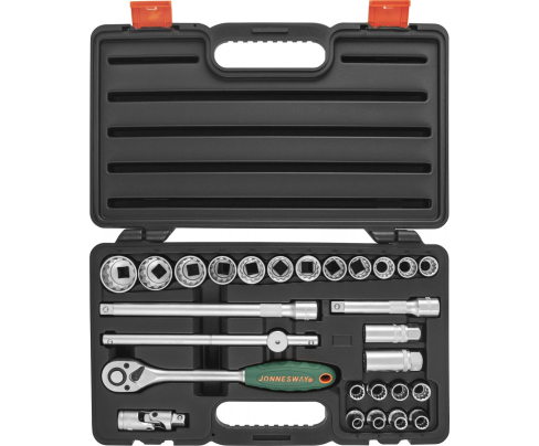 Набор торцевых головок с трещоткой, квадрат 1/2"DR Super Tech, 27 предметов Jonnesway S68H4127S