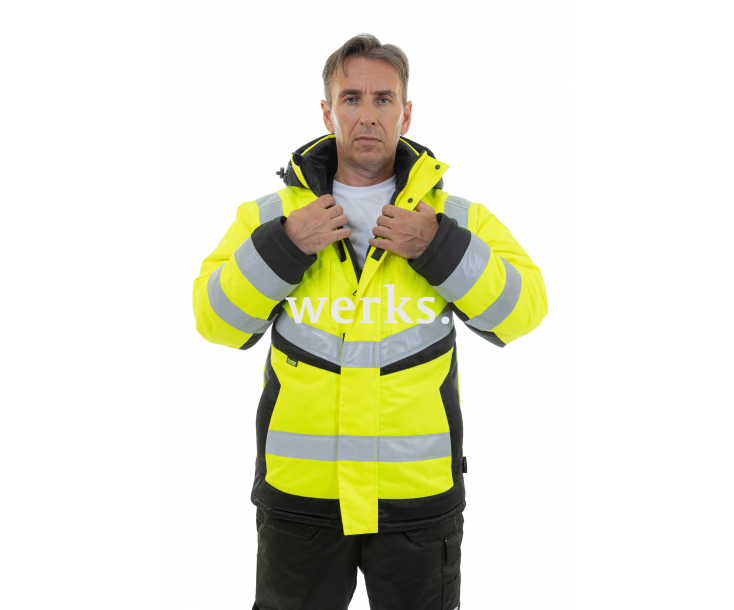 Зимняя сигнальная куртка Brodeks KW216 желтый/черный (S)