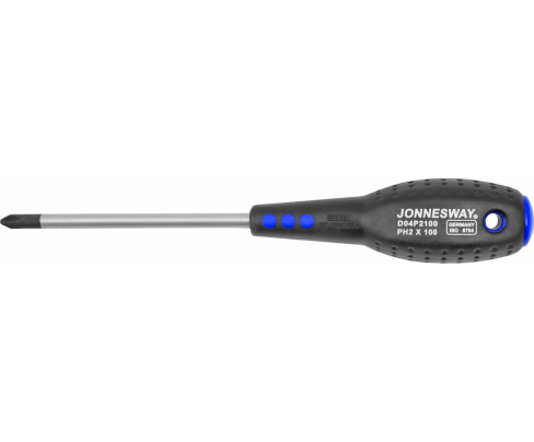 Отвертка крестовая Phillips PH2 x 100 Jonnesway FULL STAR D04P2100