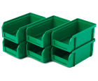 Пластиковый ящик Стелла-техник V-1-К6-зеленый , комплект 6 штук