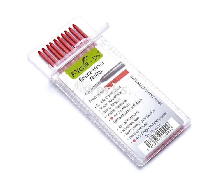 Грифели для карандаша Pica-Dry красные Pica 4031 10 пр.