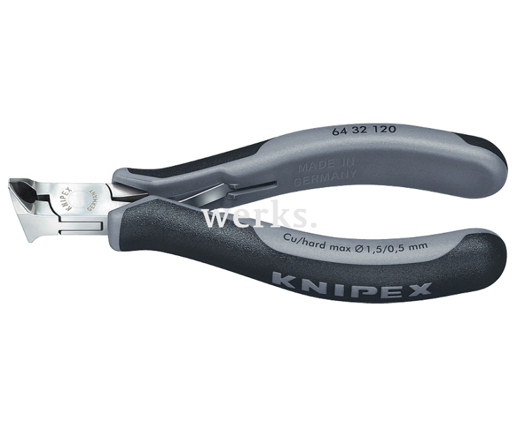 Кусачки торцевые для электроники антистатические Knipex KN-6432120ESD