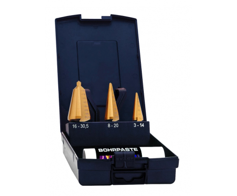 Набор конических сверл HSS-E TiN  для тонких материалов Exact GQ-05248 4 предмета