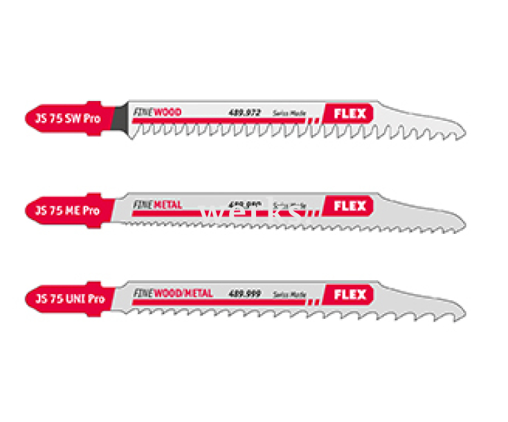 Набор пилок для лобзика по дереву, металлу и для демонтажа 75 мм Flex JS 75 Pro Set VE 3 490008 3 шт.