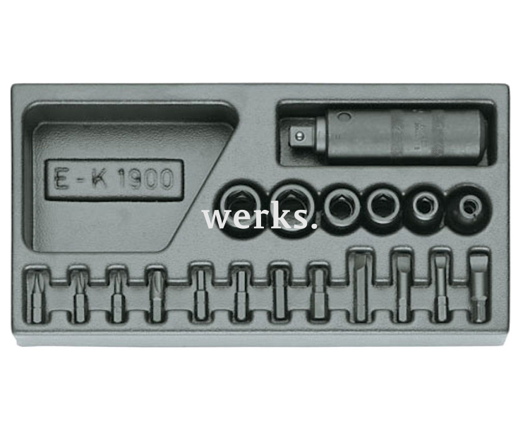 Набор ударных бит с отверткой в ложементе 1500 ES-K 1900 Gedore 1402242 19 шт.