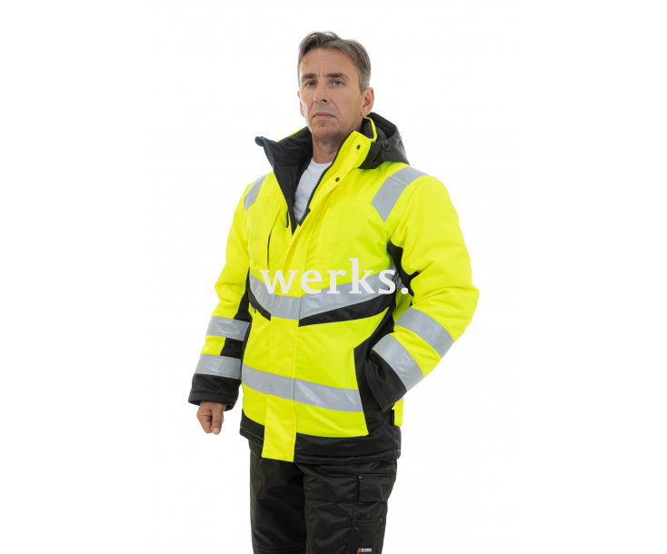 Зимняя сигнальная куртка Brodeks KW216 желтый/черный (XXL)
