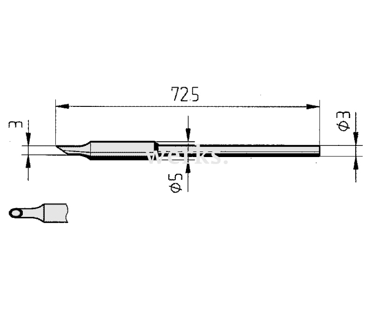 Жало прямое для паяльника Ersa 212OD