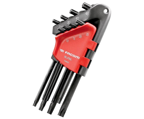 Набор длинных штифтовых ключей TORX Facom 89.JP8AL 8 пр.