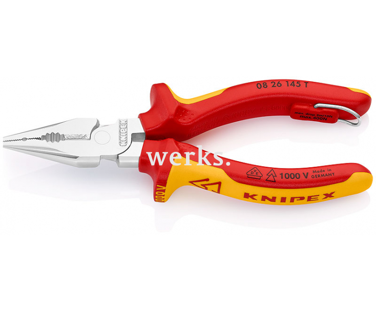 Пассатижи удлиненные VDE Knipex KN-0826145T со страховочным креплением