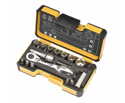Набор бит SL PH PZ и торц. головок Felo с трещоткой 18 предметов 05771856