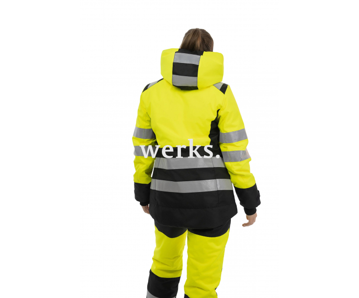 Зимняя женская сигнальная куртка Brodeks KW230 желтый/черный (XXL)