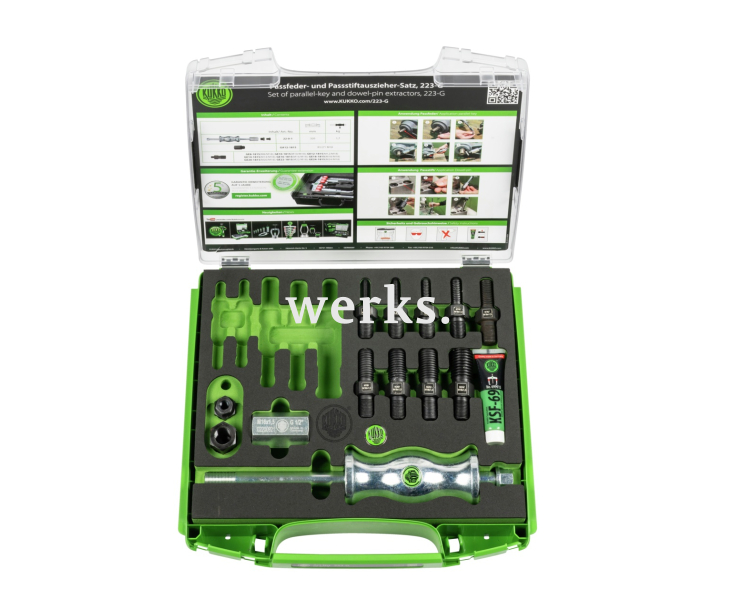 Набор съёмников призматических шпонок и  установочных штифтов KUKKO 223-G