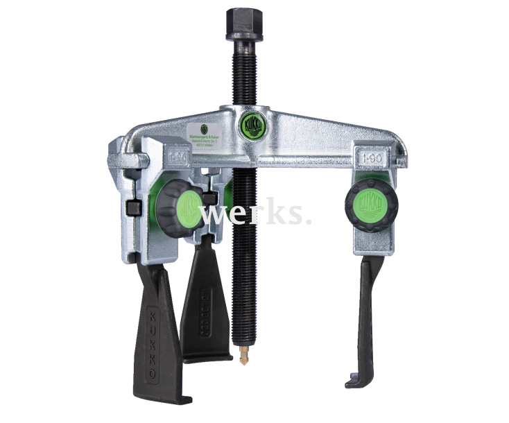 Универсальный трехзахватный съемник с узкими, быстрорегулируемыми захватами, диапазон зажима до 130 мм, глубина зажима 100 мм KUKKO 30-10xS