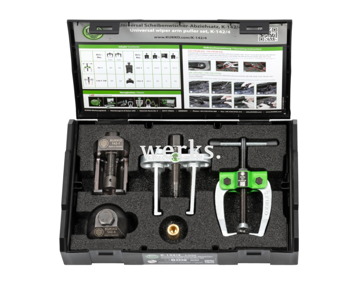 Универсальный набор для снятия поводков стеклоочистителя KUKKO K-142/4