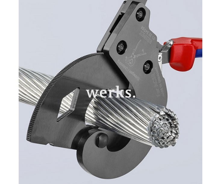 Ножницы по принципу трещотки для резки кабелей ACSR Knipex KN-9532340SR