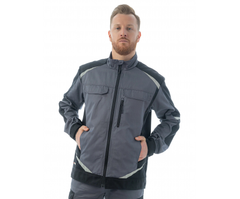 Куртка Brodeks KS202-C 100% хлопок графит серый/черный (L)