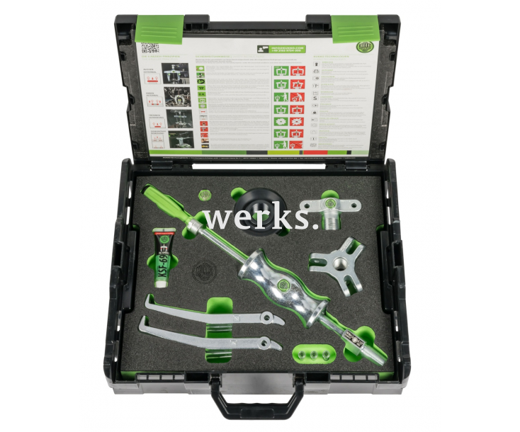 Универсальный съемник с обратным молотком в коробке, диапазон до 150 мм KUKKO K-220