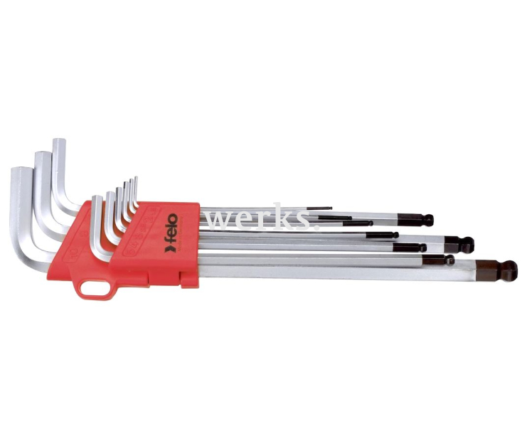 Набор хромированных штифтовых ключей HEX со сферической головкой Felo 9 предметов 36500901