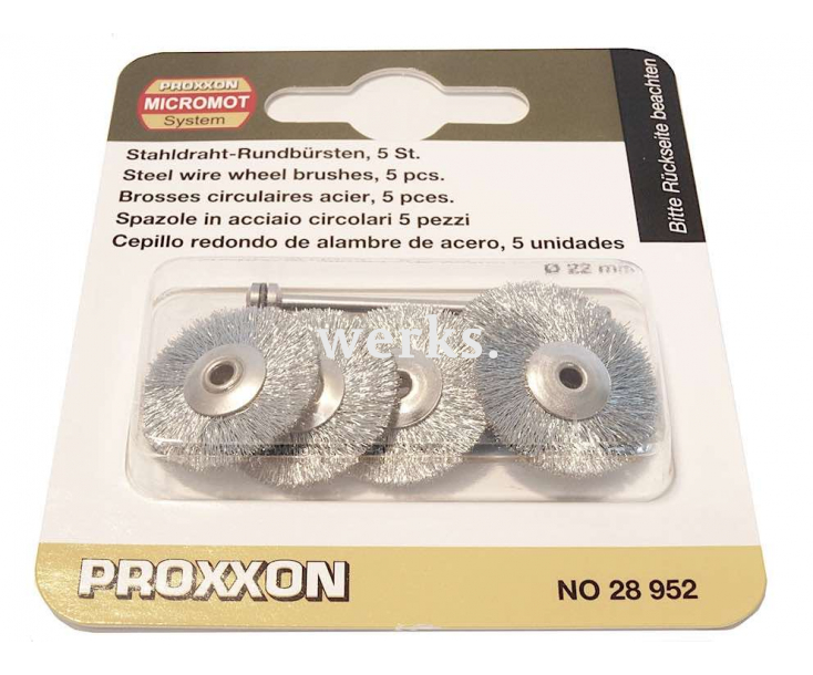 Щетки дисковые стальные Ø22 мм Proxxon 28952 5 шт.