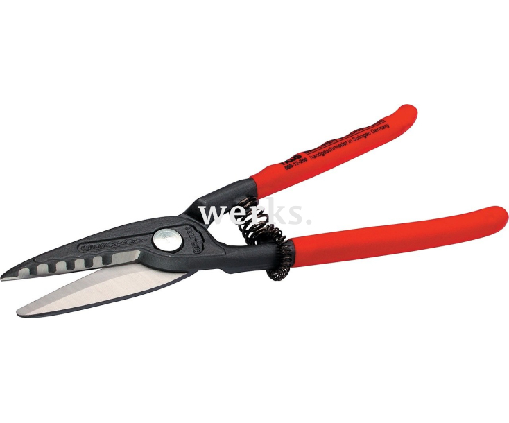 Ножницы по металлу берлинского типа 250 мм NWS 060-12-250 с обливными рукоятками праворежущие