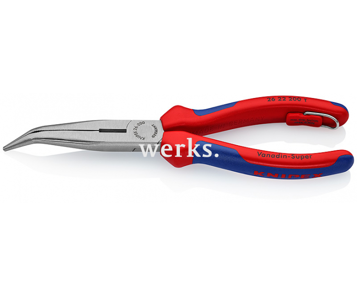 Плоские круглогубцы с режущими кромками со страховочным креплением Knipex KN-2622200T