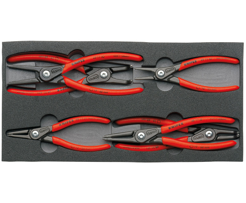 Набор щипцов для стопорных колец "SRZ", 6 предметов во вкладыше из поропласта Knipex KN-002001V02