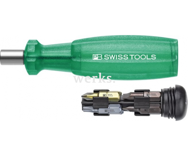 Универсальный магазинный держатель бит C6,3 1/4" Insider 1 SL PH TX Multicraft PB Swiss Tools PB 6460.Green