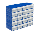 Пластиковый короб Стелла-техник C-2-К20-синий-белый , 140х250х100мм, комплект 20 штук