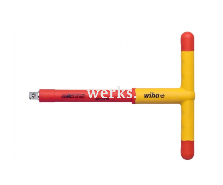 Т-образная диэлектрическая рукоятка 1/2" Wiha для торцевых головок 24618T 43063