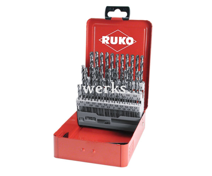 Набор сверл по металлу Ruko HSS-G 1,0 - 5,9 х 0,1 мм 214217 50 шт.