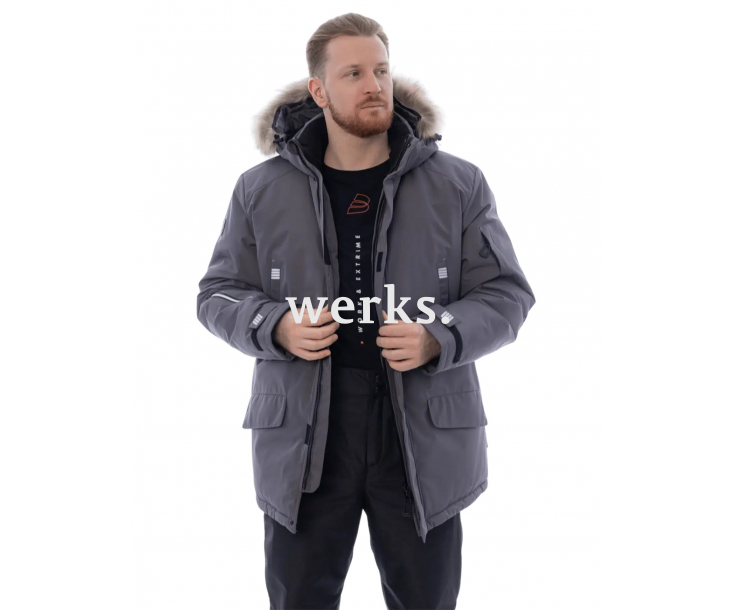 Зимняя куртка-парка Brodeks KW 204 серый с опушкой (XL)