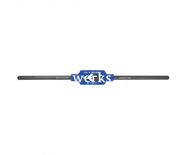 Вороток Нр. 4 стальной, Silver с уровнем Werks W.13992